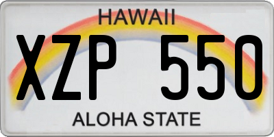 HI license plate XZP550