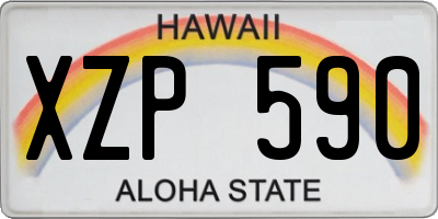 HI license plate XZP590