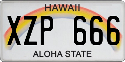 HI license plate XZP666