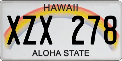 HI license plate XZX278