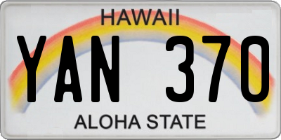 HI license plate YAN370
