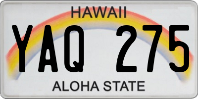 HI license plate YAQ275