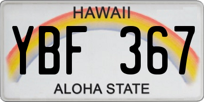HI license plate YBF367