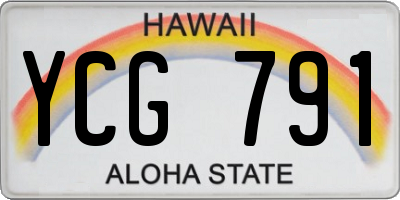 HI license plate YCG791