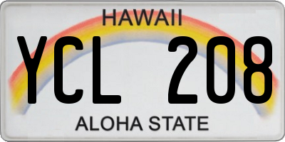 HI license plate YCL208