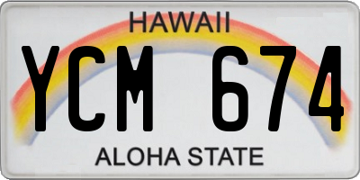 HI license plate YCM674