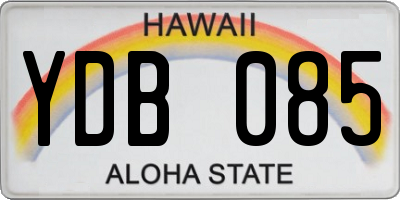 HI license plate YDB085