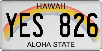 HI license plate YES826