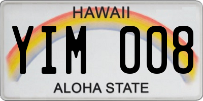 HI license plate YIM008