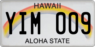 HI license plate YIM009