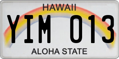 HI license plate YIM013