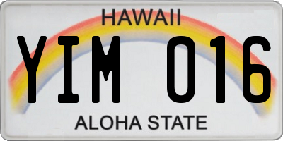 HI license plate YIM016