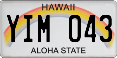 HI license plate YIM043