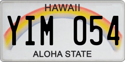 HI license plate YIM054