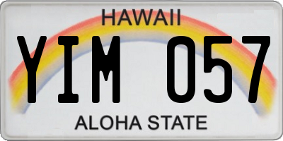HI license plate YIM057