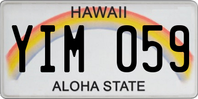 HI license plate YIM059