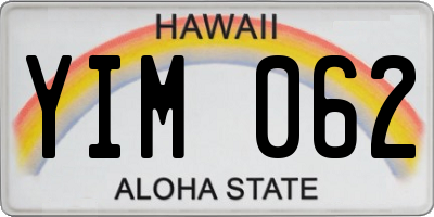 HI license plate YIM062
