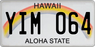HI license plate YIM064