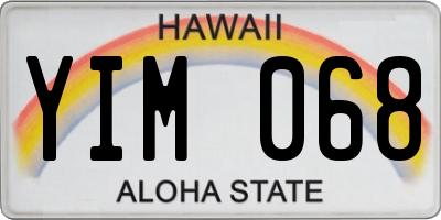 HI license plate YIM068