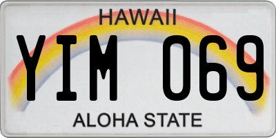HI license plate YIM069