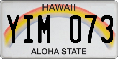 HI license plate YIM073
