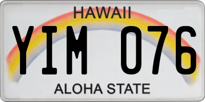 HI license plate YIM076