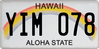 HI license plate YIM078