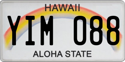 HI license plate YIM088