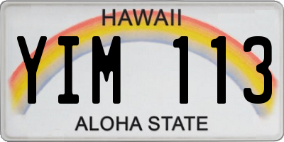 HI license plate YIM113