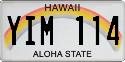 HI license plate YIM114