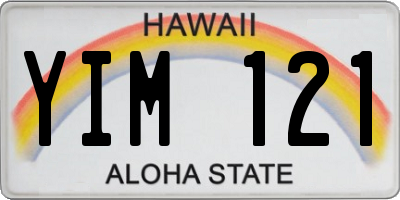 HI license plate YIM121