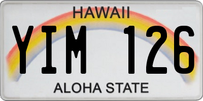 HI license plate YIM126