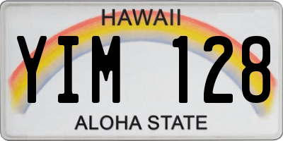 HI license plate YIM128