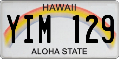 HI license plate YIM129