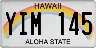 HI license plate YIM145