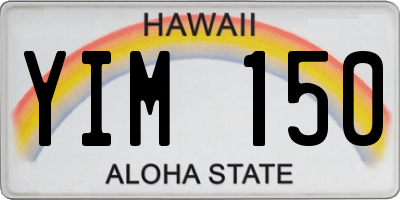 HI license plate YIM150