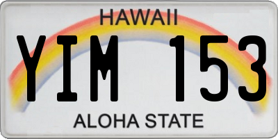 HI license plate YIM153
