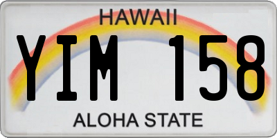 HI license plate YIM158