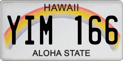 HI license plate YIM166