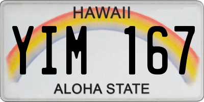 HI license plate YIM167