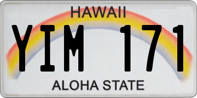 HI license plate YIM171