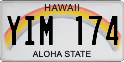 HI license plate YIM174