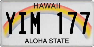 HI license plate YIM177