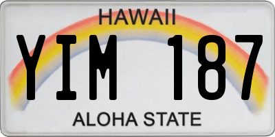 HI license plate YIM187