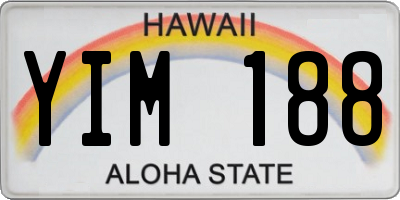 HI license plate YIM188