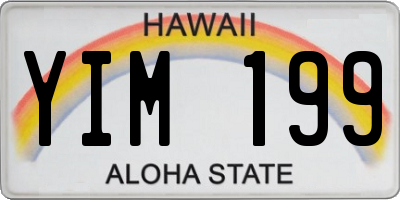 HI license plate YIM199