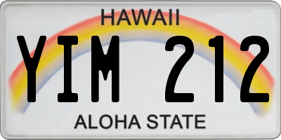 HI license plate YIM212