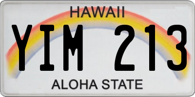 HI license plate YIM213