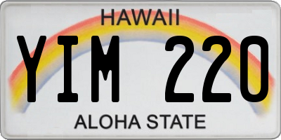 HI license plate YIM220