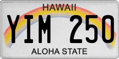 HI license plate YIM250